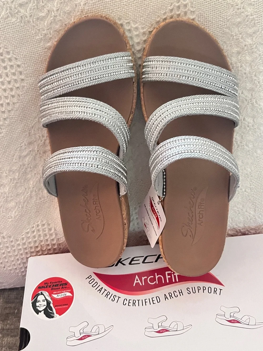 Sketchers Arch Fit Sandals with Wedge Heel